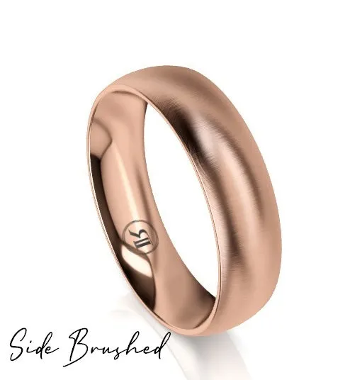 High Dome Comfort Fit Wedding Ring (AD) - Rose Gold