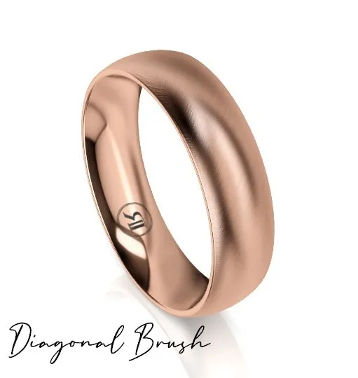 High Dome Comfort Fit Wedding Ring (AD) - Rose Gold