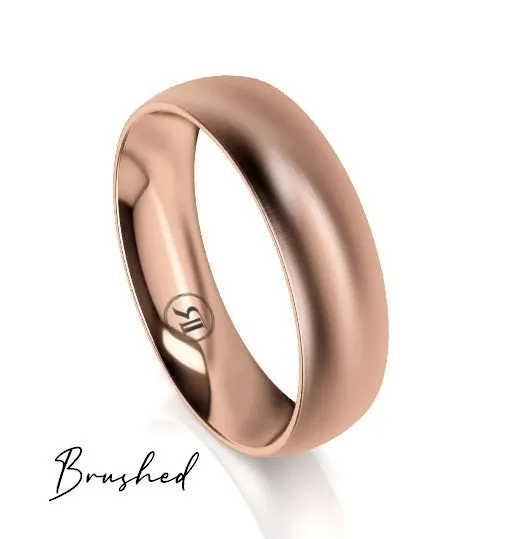 High Dome Comfort Fit Wedding Ring (AD) - Rose Gold