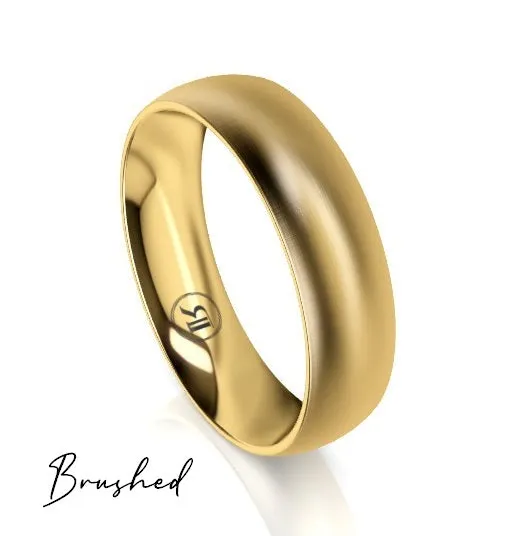 High Dome Comfort Fit Wedding Ring (AD) - Yellow Gold