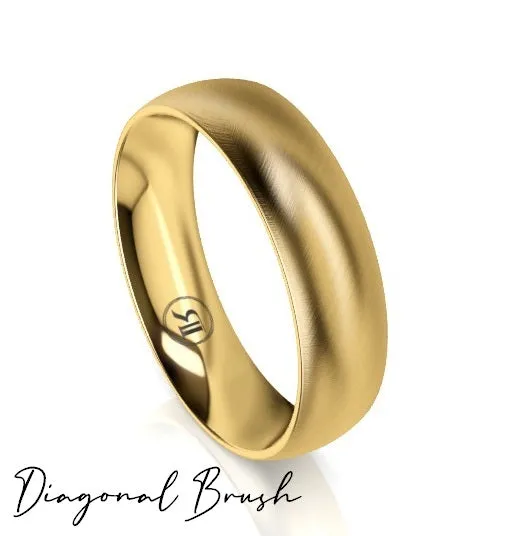 High Dome Comfort Fit Wedding Ring (AD) - Yellow Gold