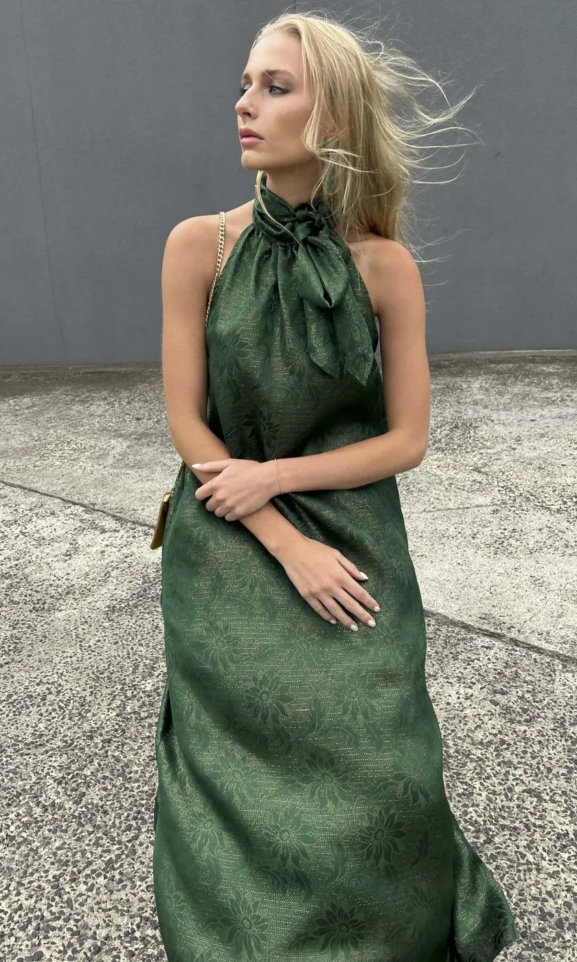 HOSS Silk Fontaine Dress - Green