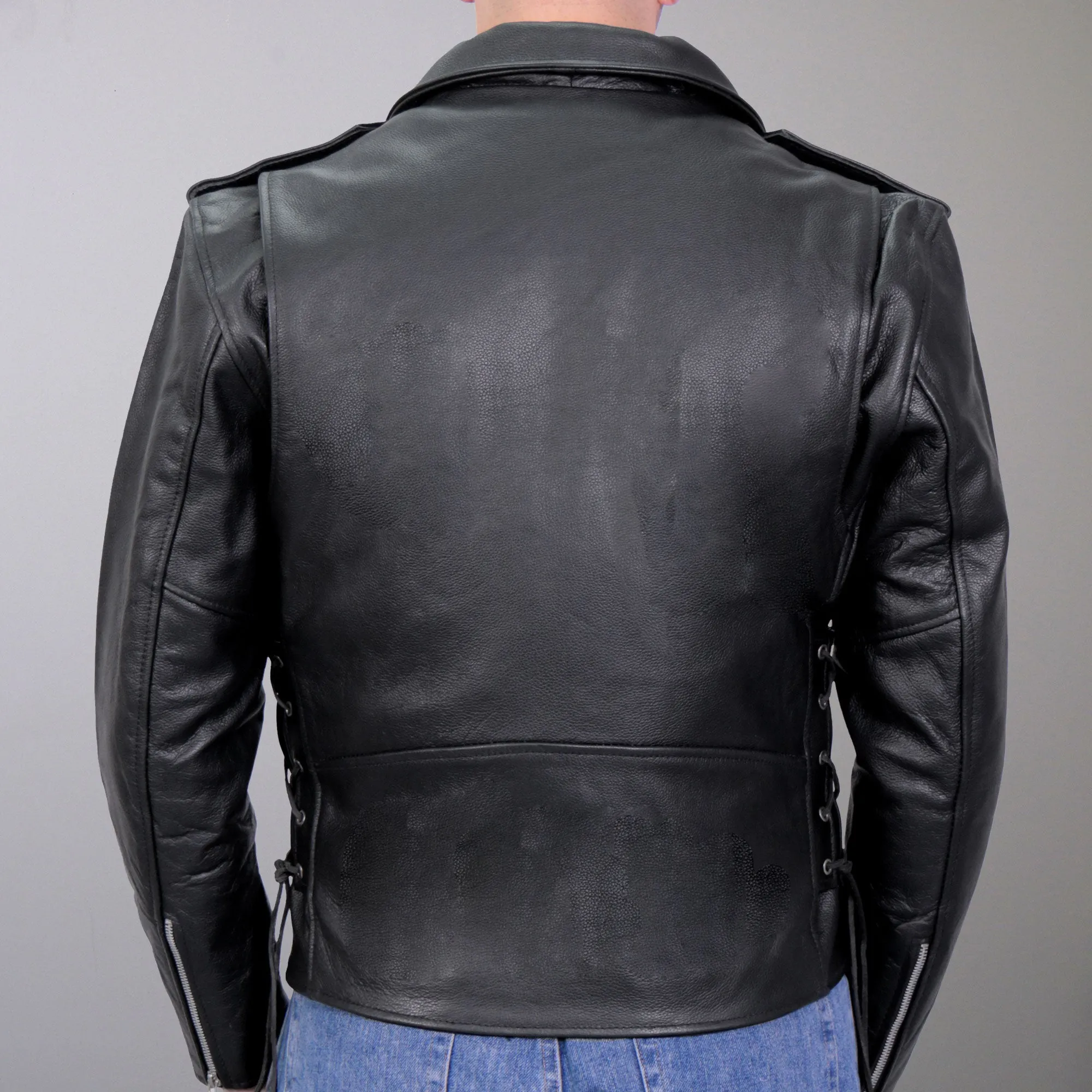 Hot Leathers JKM1002 Classic Men’s Motorcycle Leather Jacket with Zip Out Lining