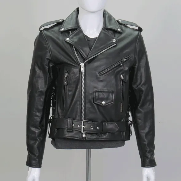 Hot Leathers JKM1002 Classic Men’s Motorcycle Leather Jacket with Zip Out Lining