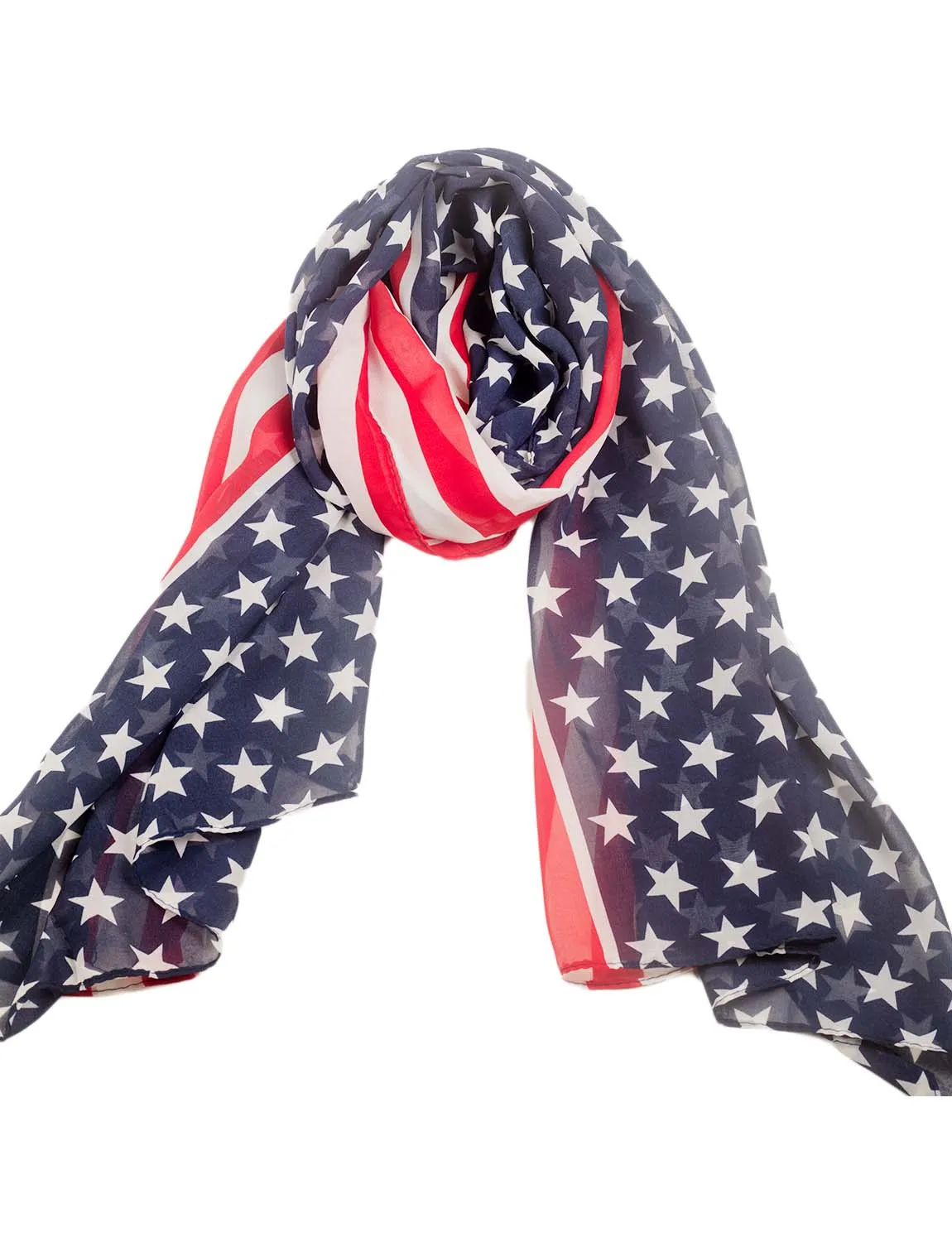 iB-iP Women's American Flag Prints Large Gorgeous Lightweight Long Fashion Scarf