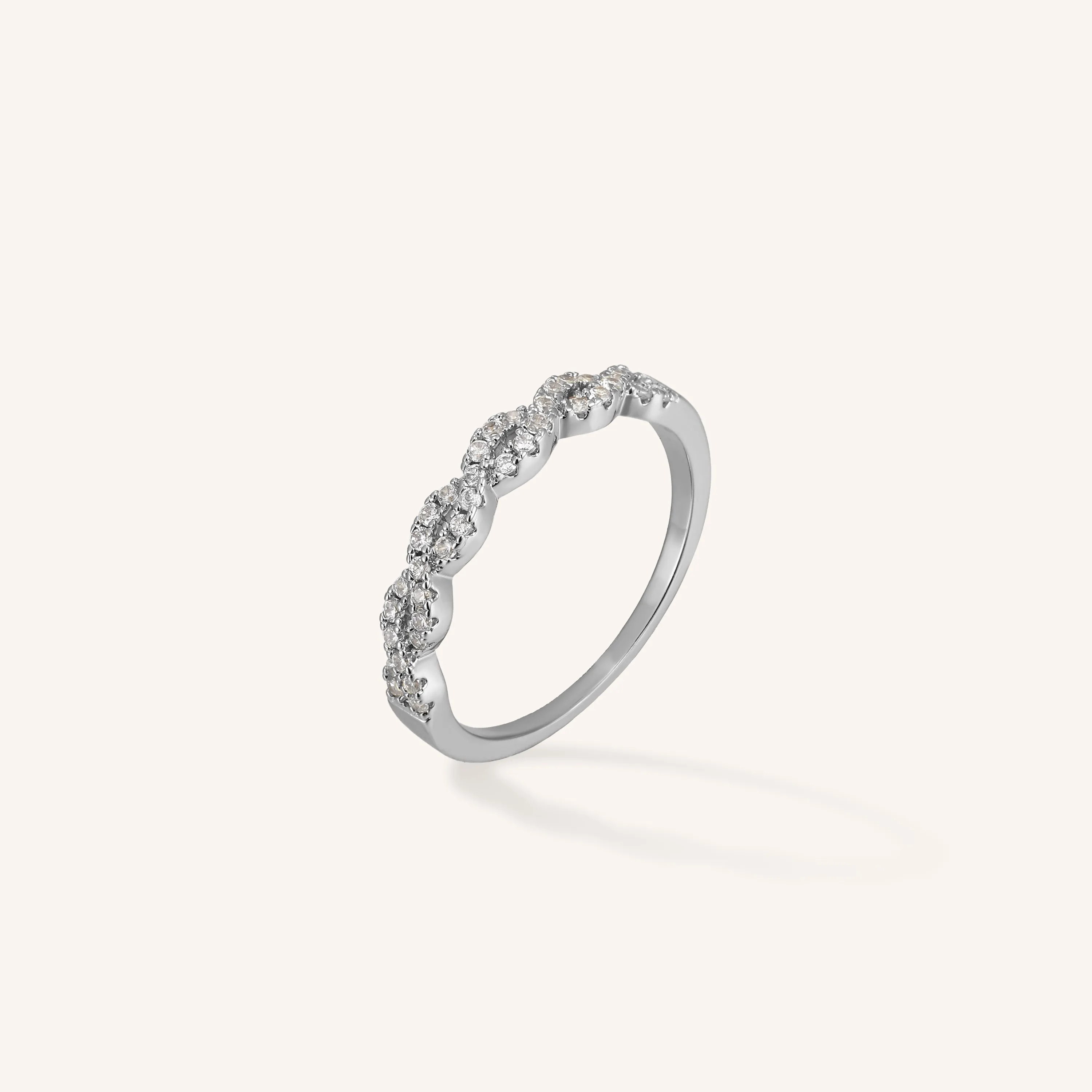 Infinity Crystal Twisted Ring