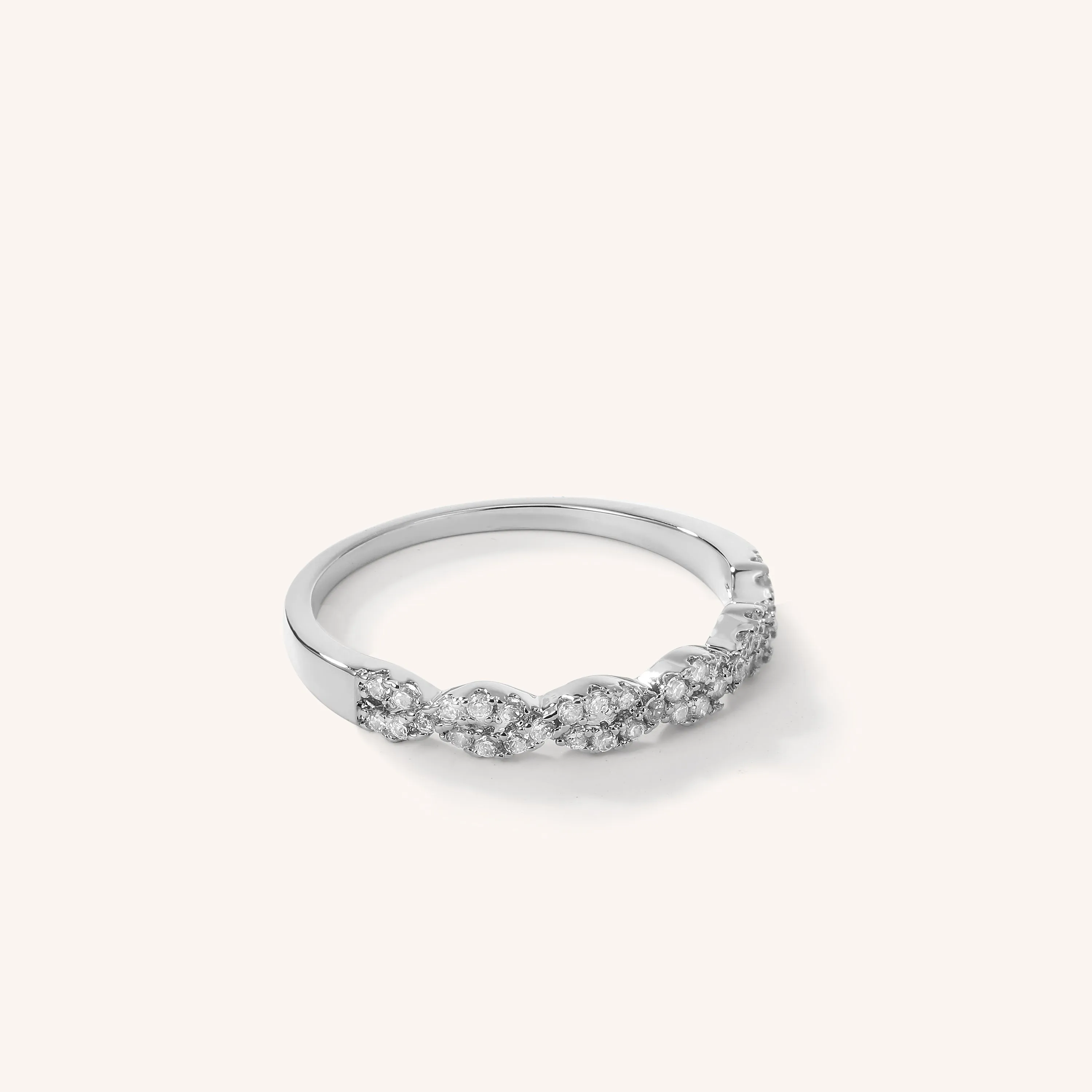 Infinity Crystal Twisted Ring