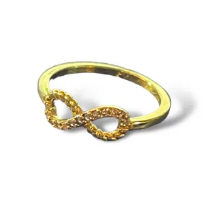 Infinity Diamond CZ Petite Gold Ring Size 6