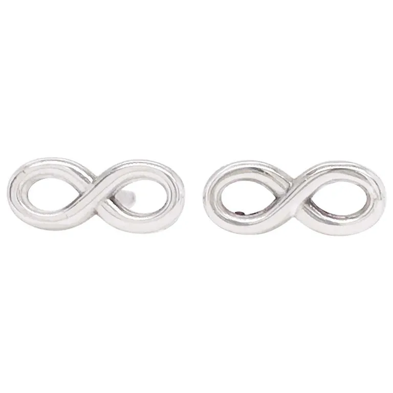 Infinity Earring Studs in White Gold