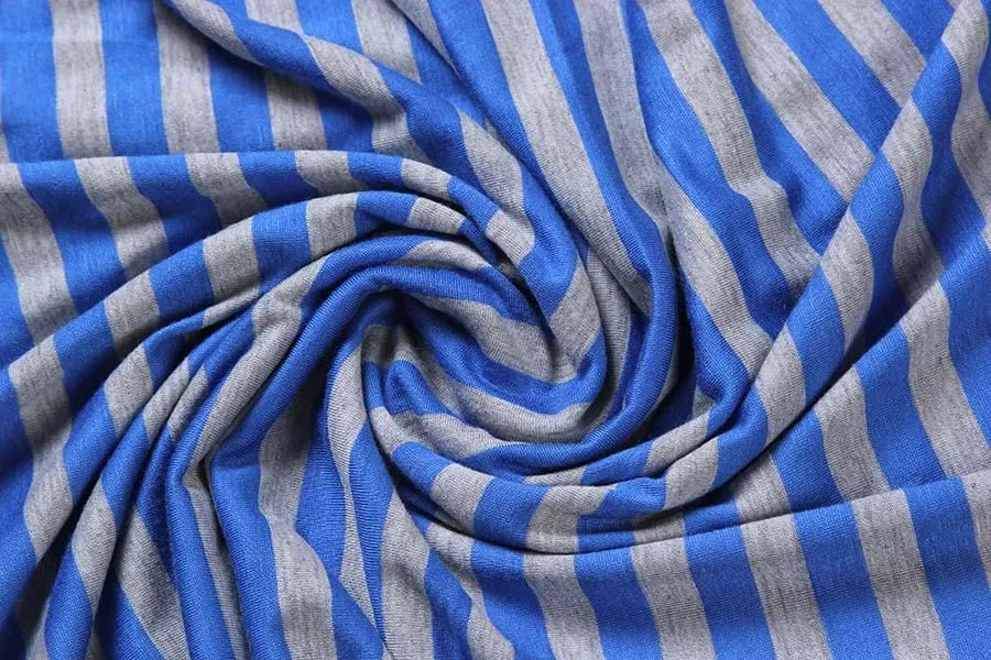 Infinity Loop Cotton and Viscose Scarf Blue Color Stripes Print LOOP002