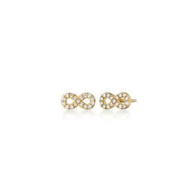 Infinity Stud Earrings with Diamonds