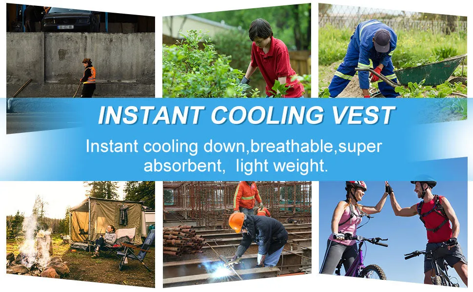 Instant Cooling Vest  -  PVA Water Activated Evaporative Cool Cold Vest