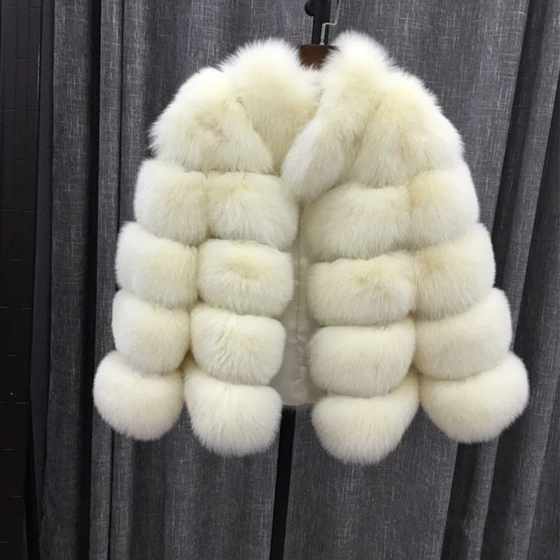 Ladies Faux fox fur coat