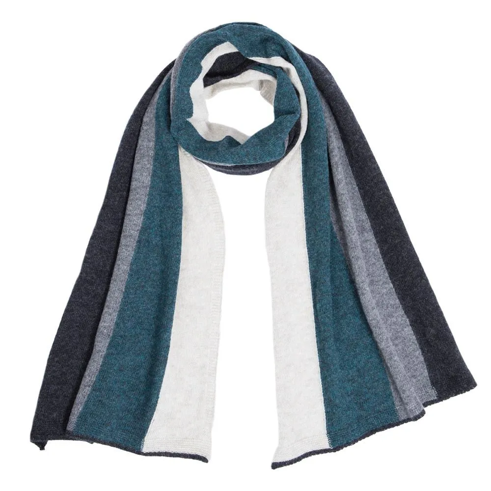 Ladies Lambswool Block Stripe Scarf - Lugano