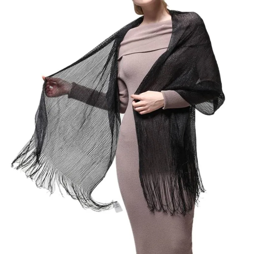 Lightweight Metallic Fish Net Scarf, Party Scarf M8