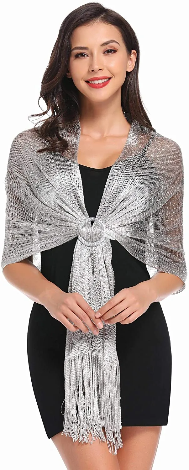 Lightweight Metallic Fish Net Scarf, Party Scarf M8