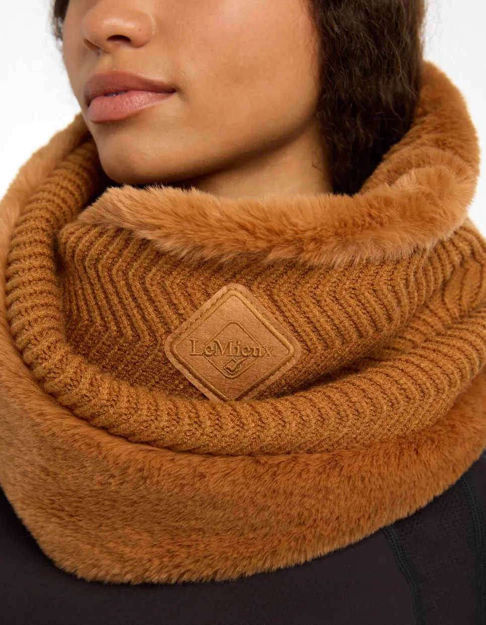 Lila Fur Lined Snood Scarf