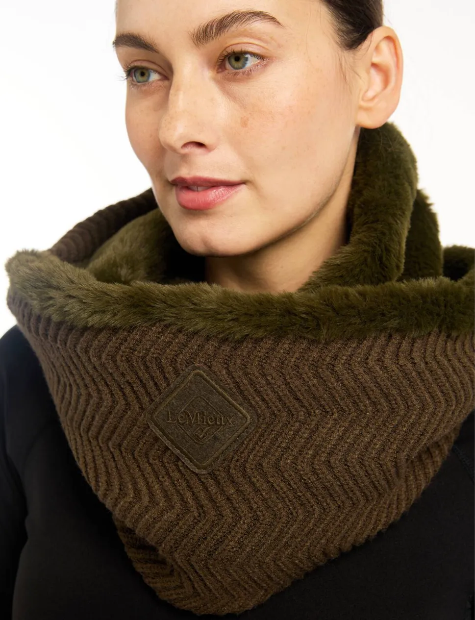 Lila Fur Lined Snood Scarf