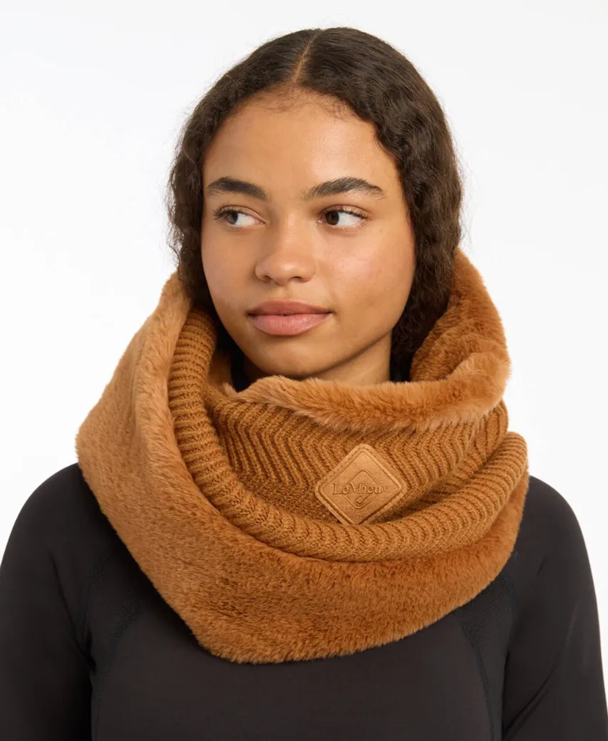 Lila Fur Lined Snood Scarf