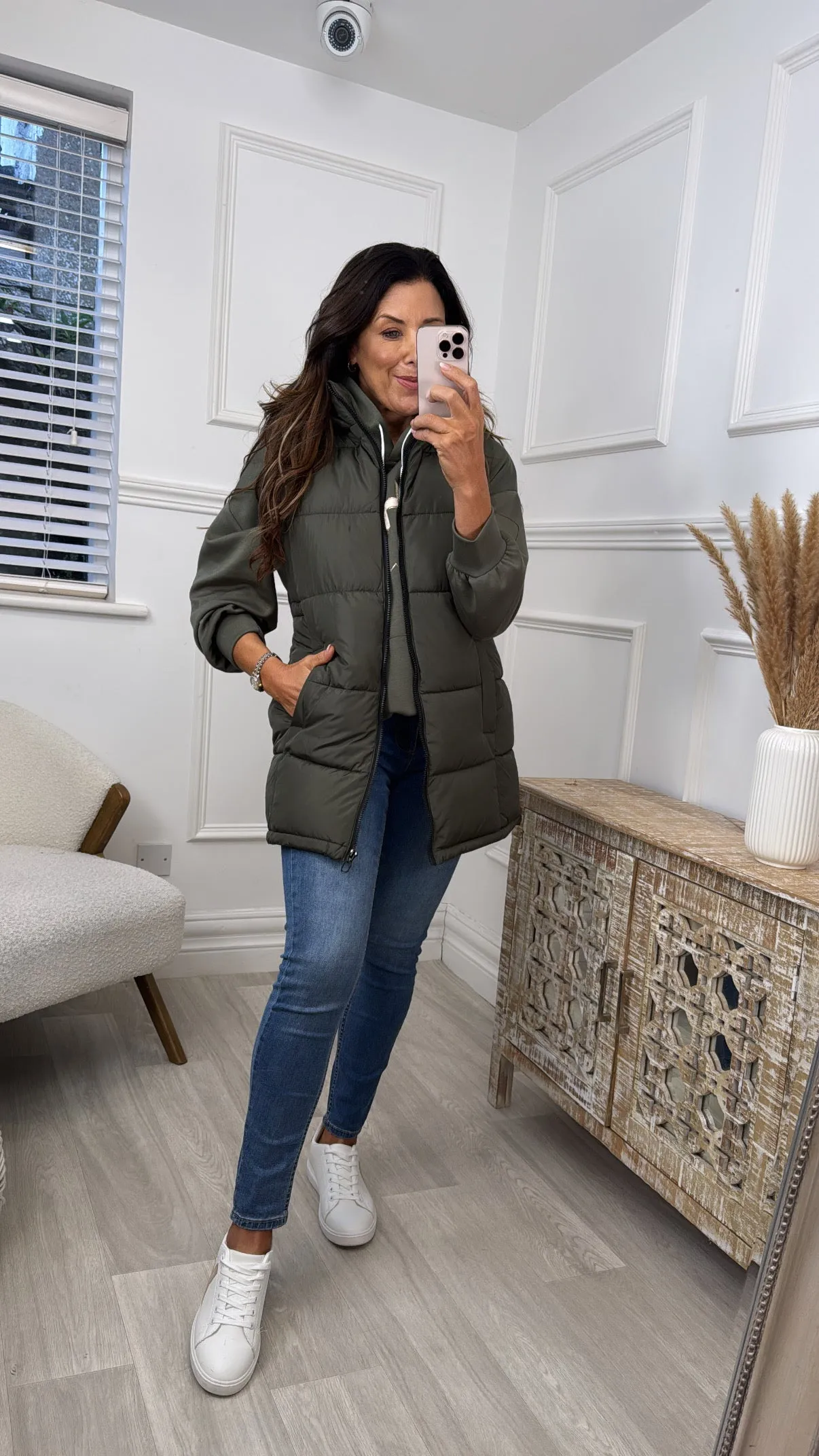 Lona Khaki Toggle Waist Puffer Gilet