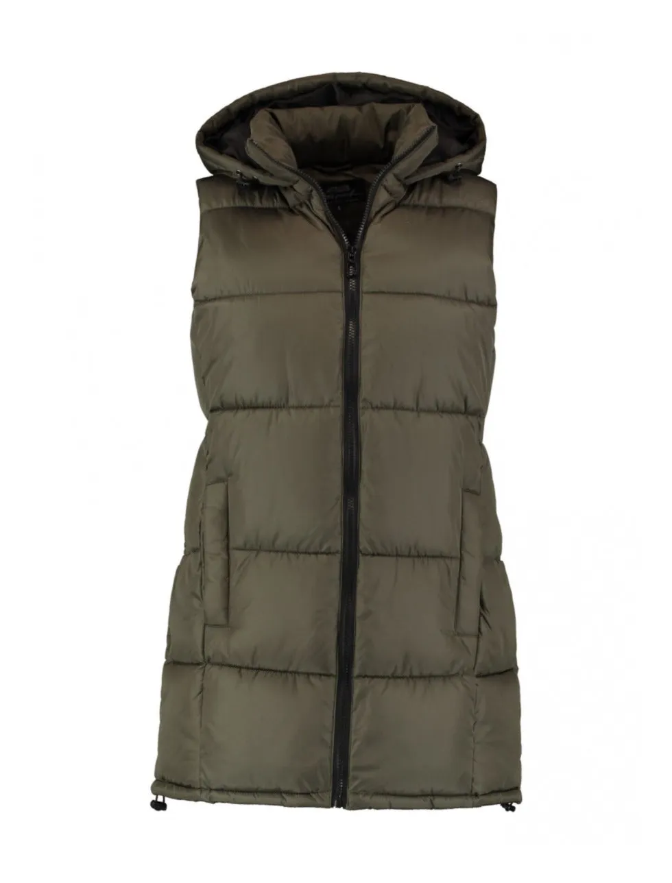 Lona Khaki Toggle Waist Puffer Gilet