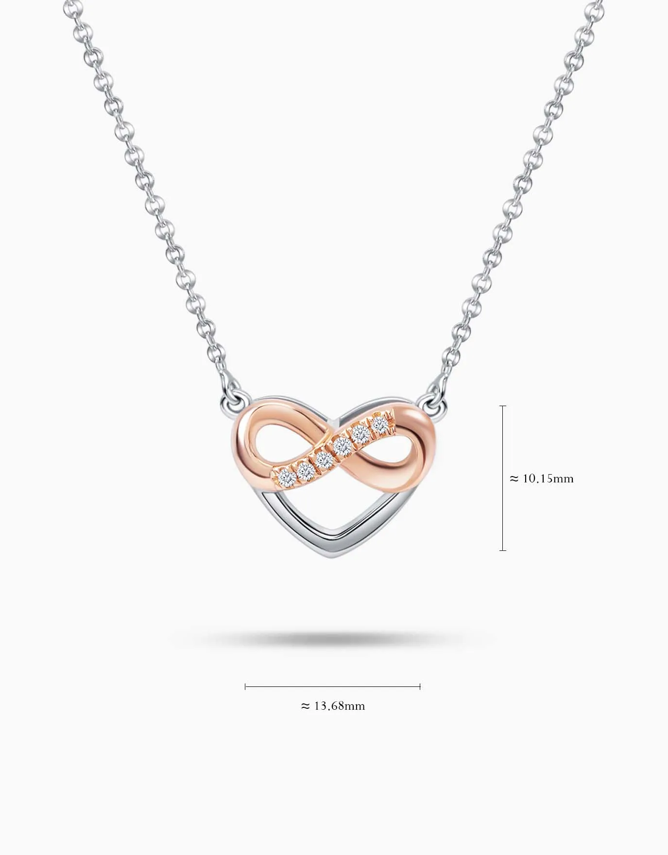 LVC Destiny Forever Love Diamond Necklace in White and Rose Gold