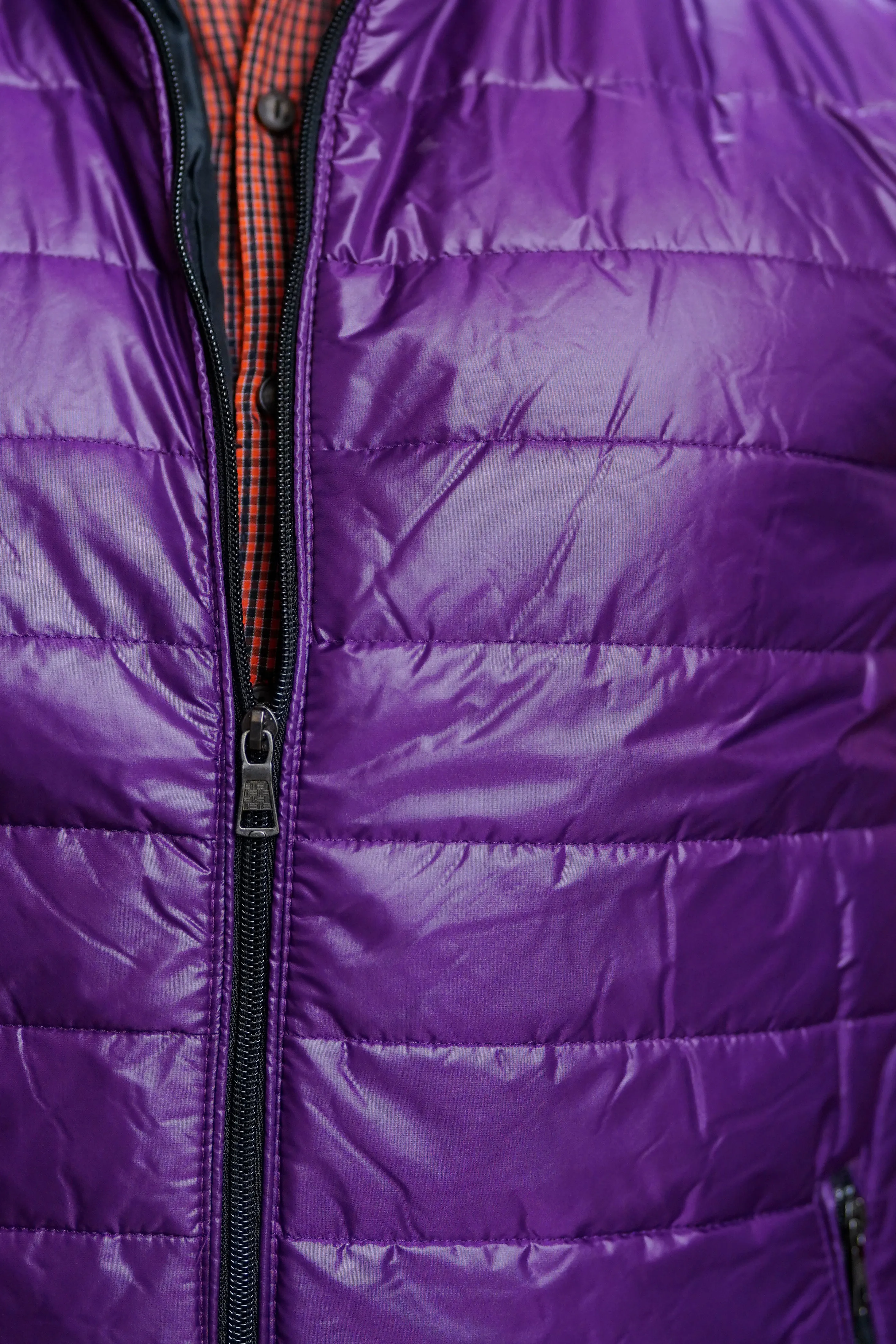 Men Sleeveless Puffer Jacket Purple