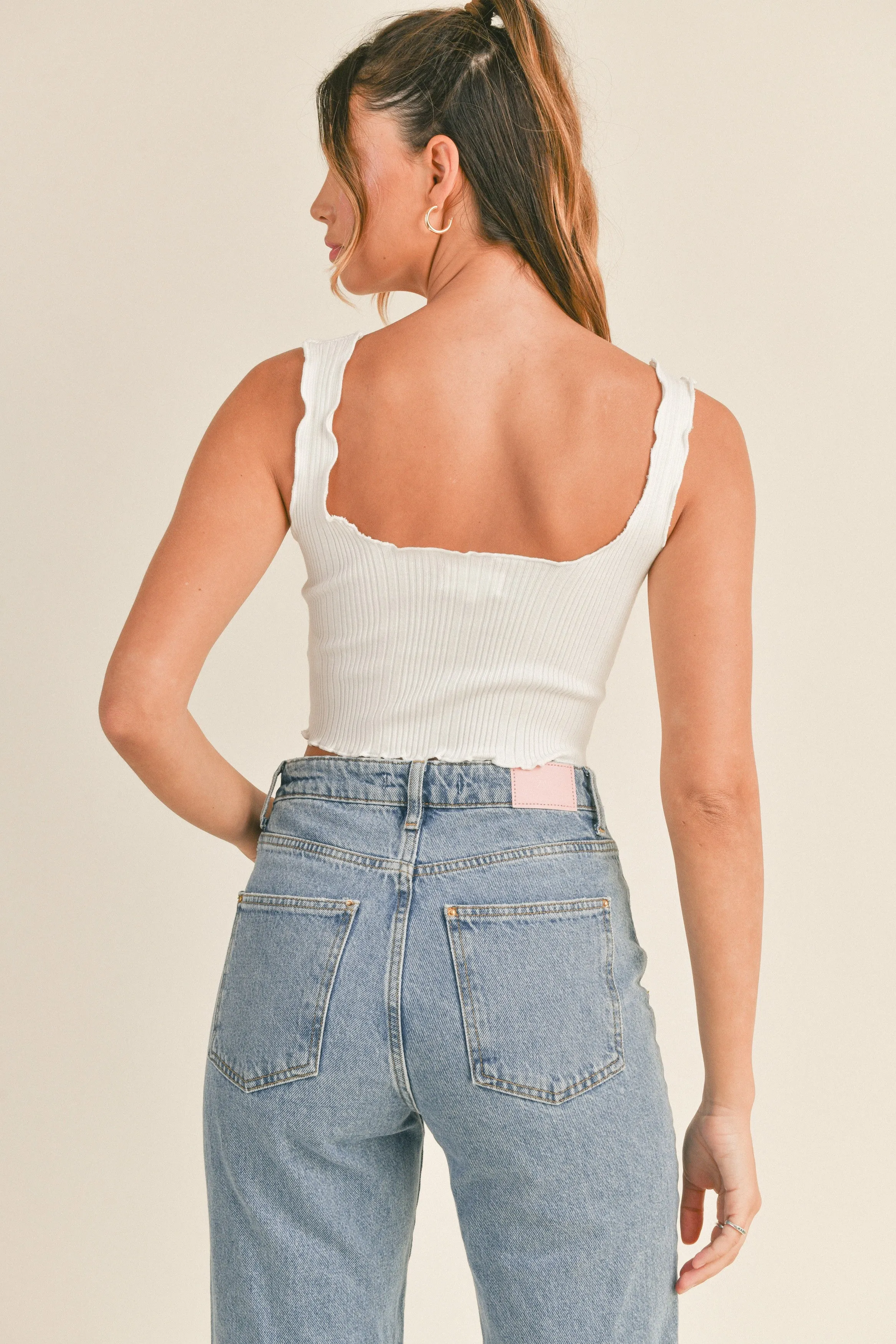 MERROW HEM TANK IN WHITE