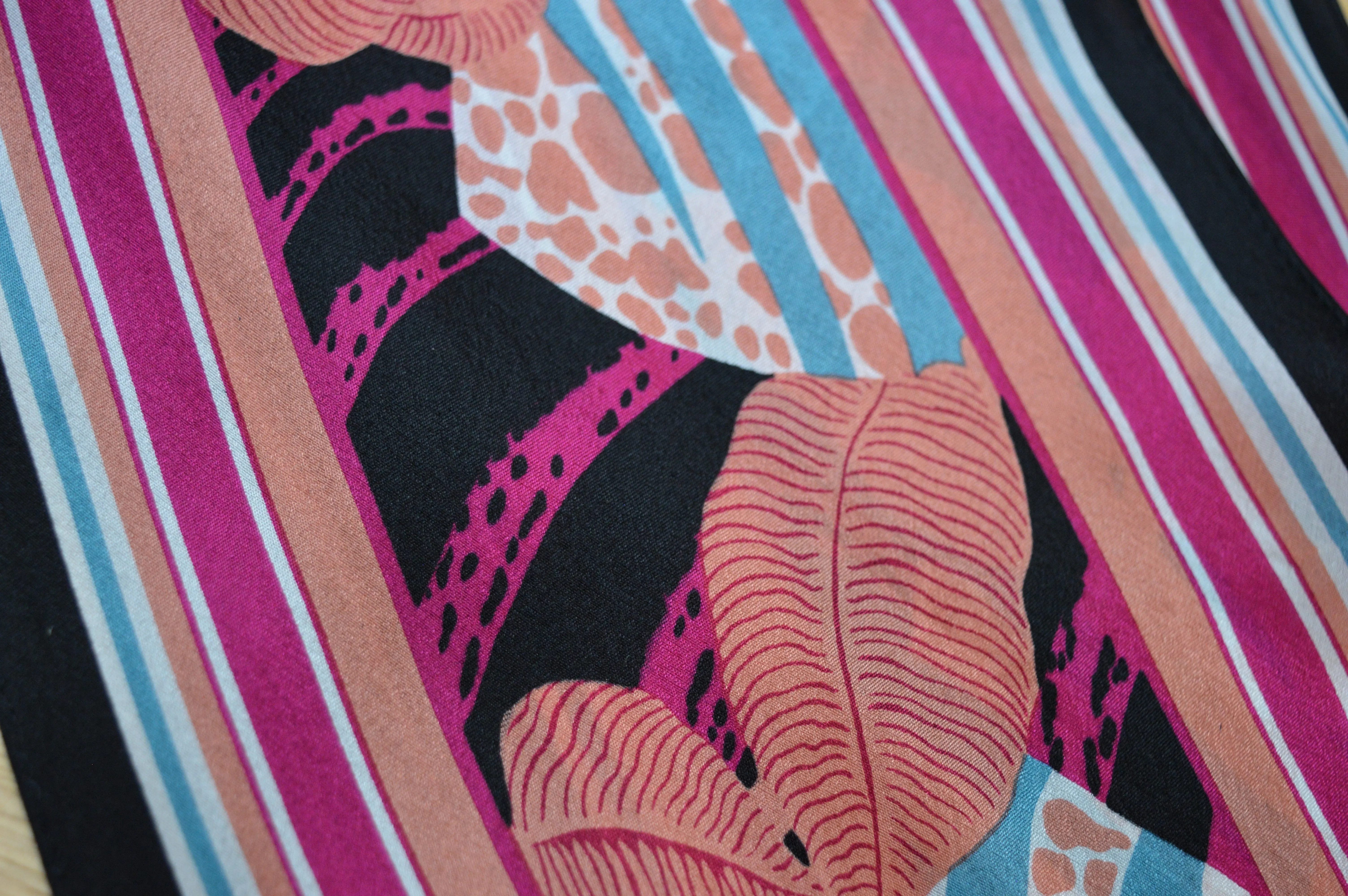 Monique Martin Pink, Blue and Orange Silk Scarf