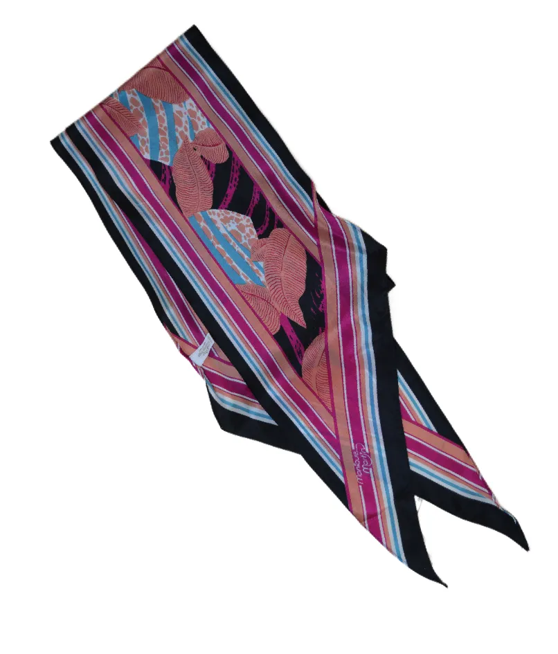 Monique Martin Pink, Blue and Orange Silk Scarf