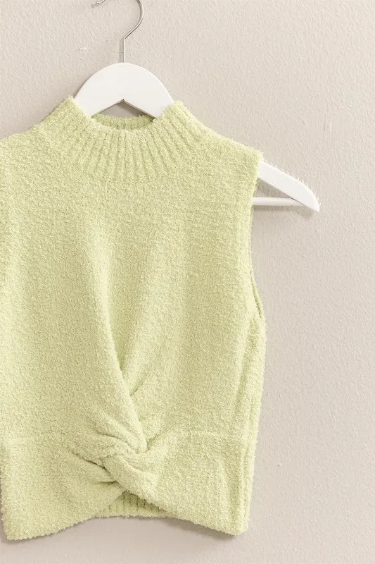 NANCY SLEEVELESS FUZZY KNIT TOP