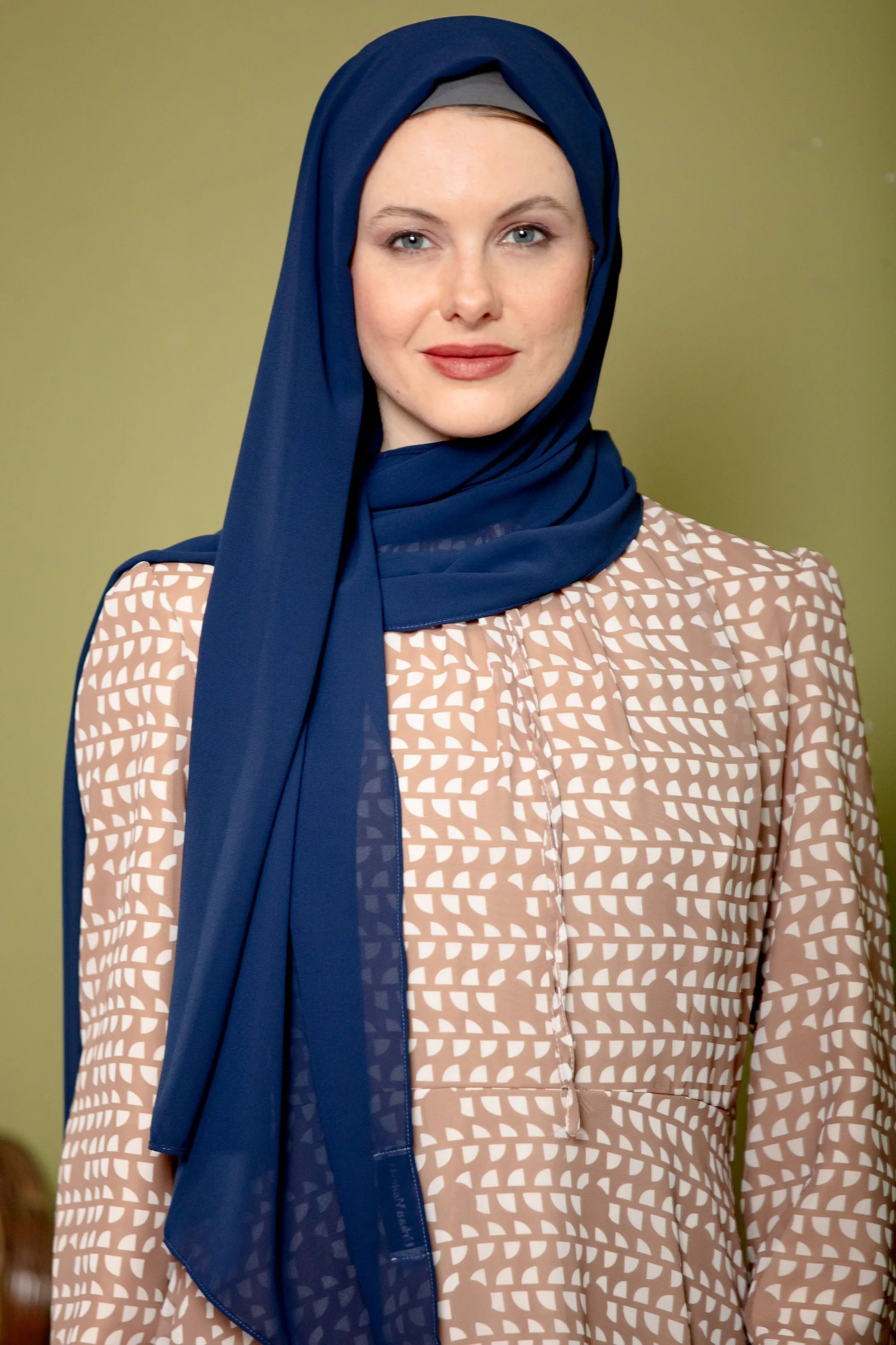 Navy Blue Chiffon Hijab