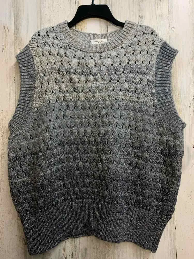 NWT LAFAYETTE 148 PLUS SIZES Size XXL LIGHT GRAY SLEEVELESS Sweater/OMBRE VEST