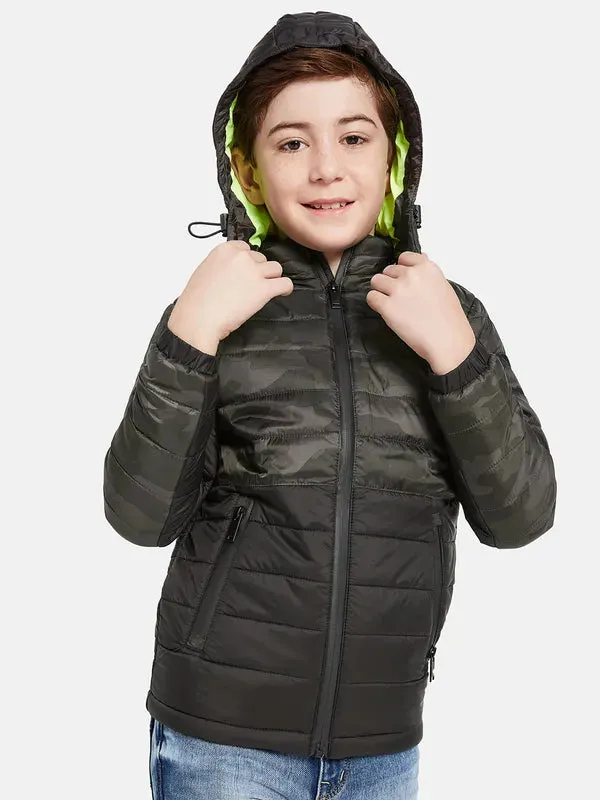 Octave Boys Charcoal Camouflage Puffer Jacket