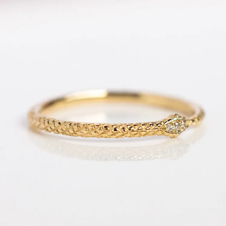 Ouroboros Diamond Snake Ring