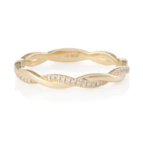 Petite Solid Gold and Diamond Infinity Ring