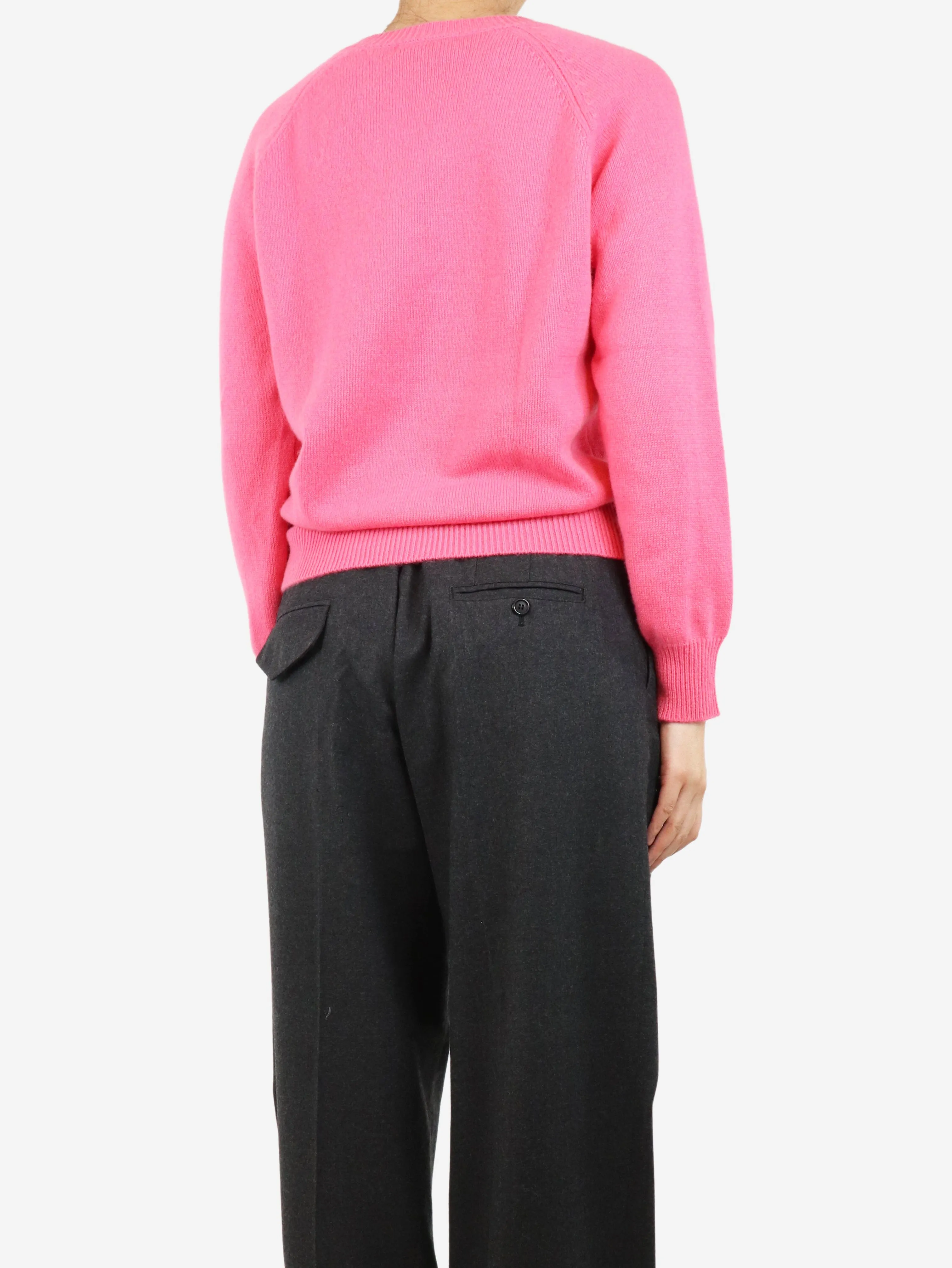 Pink cashmere crewneck jumper - size UK 8