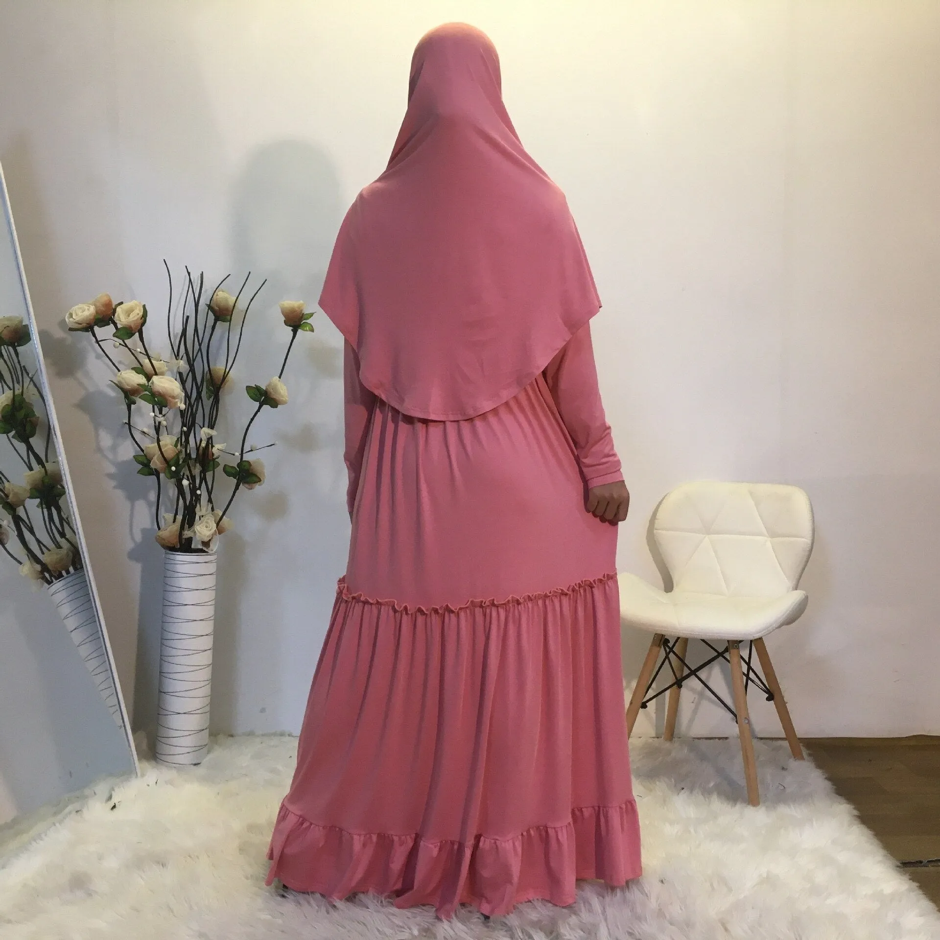 Pleated Khimar Jilbab Prayer Hijab