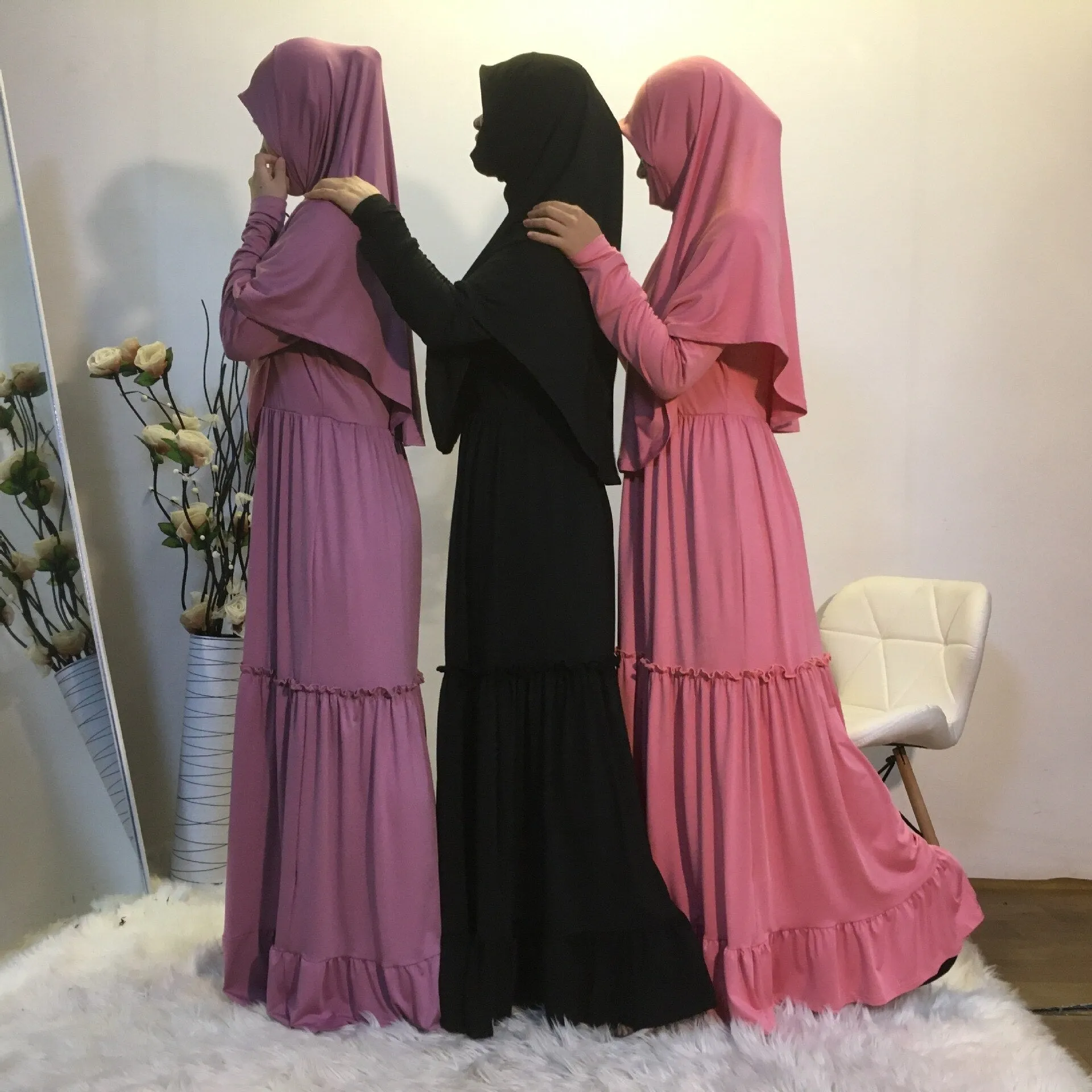 Pleated Khimar Jilbab Prayer Hijab