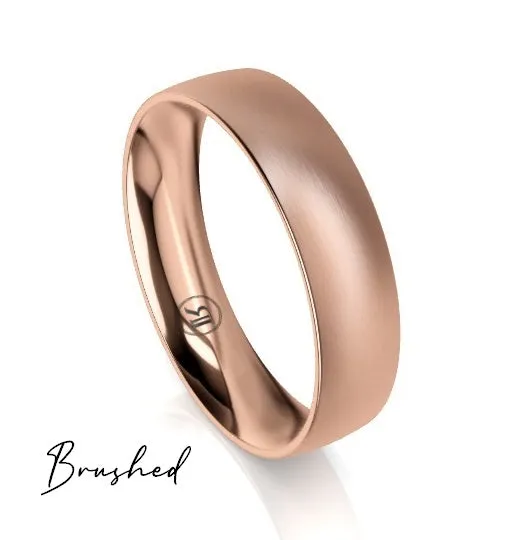 Quarter Curved Comfort Fit Wedding Ring (AC) - Rose Gold