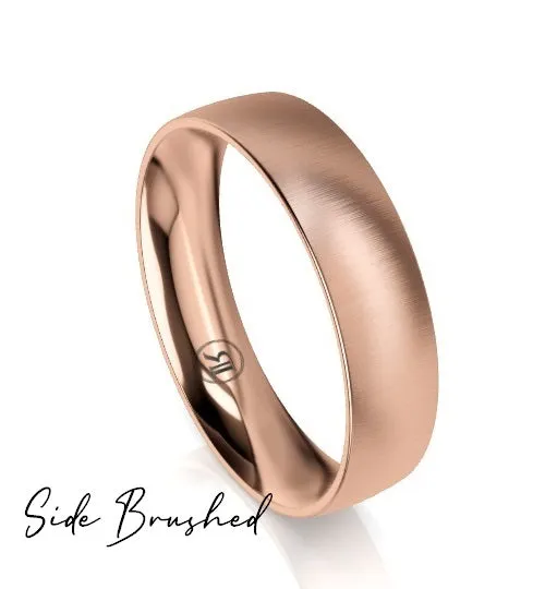 Quarter Curved Comfort Fit Wedding Ring (AC) - Rose Gold