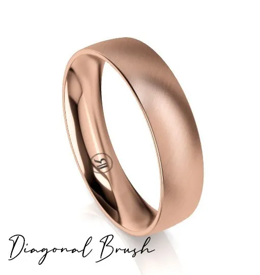 Quarter Curved Comfort Fit Wedding Ring (AC) - Rose Gold