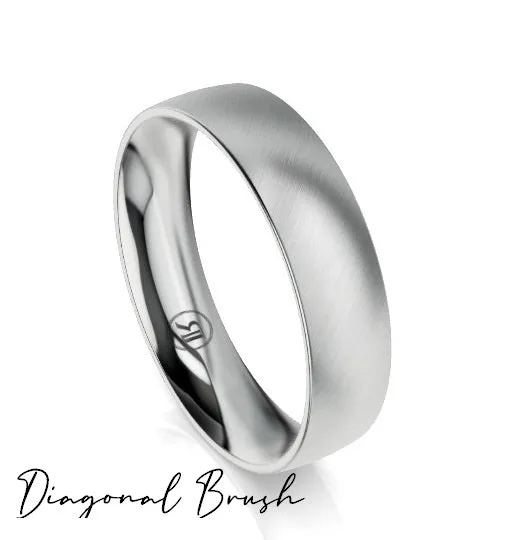 Quarter Curved Comfort Fit Wedding Ring (AC) - White Gold