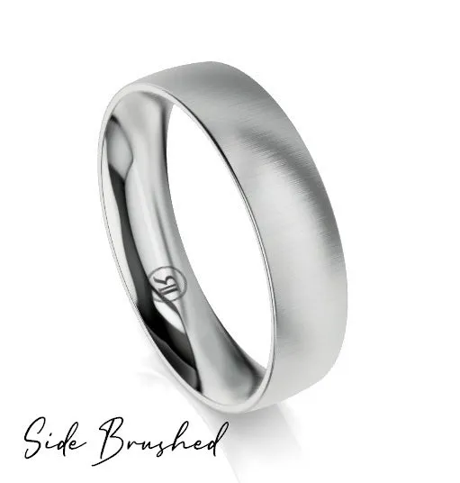 Quarter Curved Comfort Fit Wedding Ring (AC) - White Gold