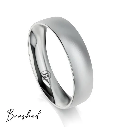 Quarter Curved Comfort Fit Wedding Ring (AC) - White Gold