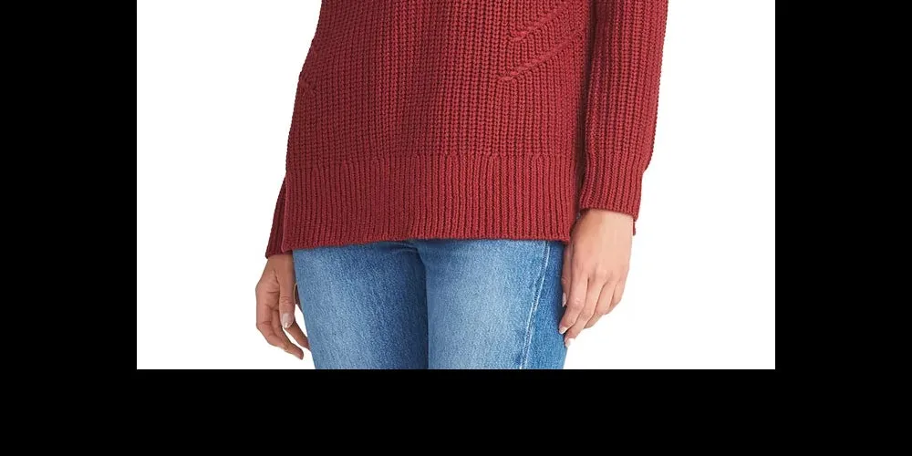 Rachel Roy Women's Cable Knit Cut Out Sweater Red Size XX-Large