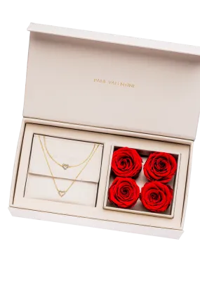 Radiant Heart Rose Box 14K Gold Plated