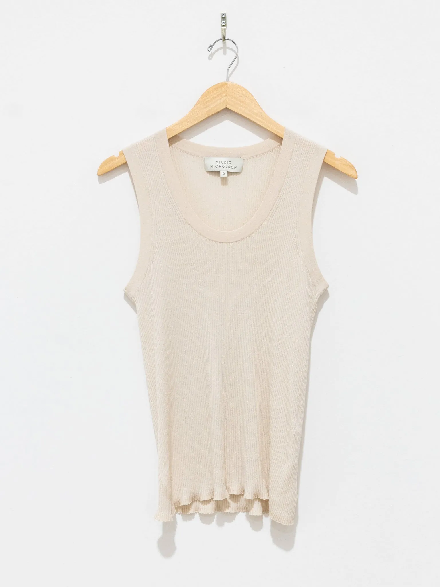 Rakko Fine Crepe Cotton Knit Tank - Oyster