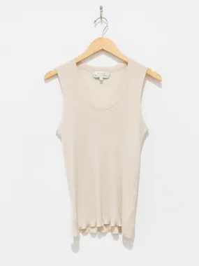 Rakko Fine Crepe Cotton Knit Tank - Oyster