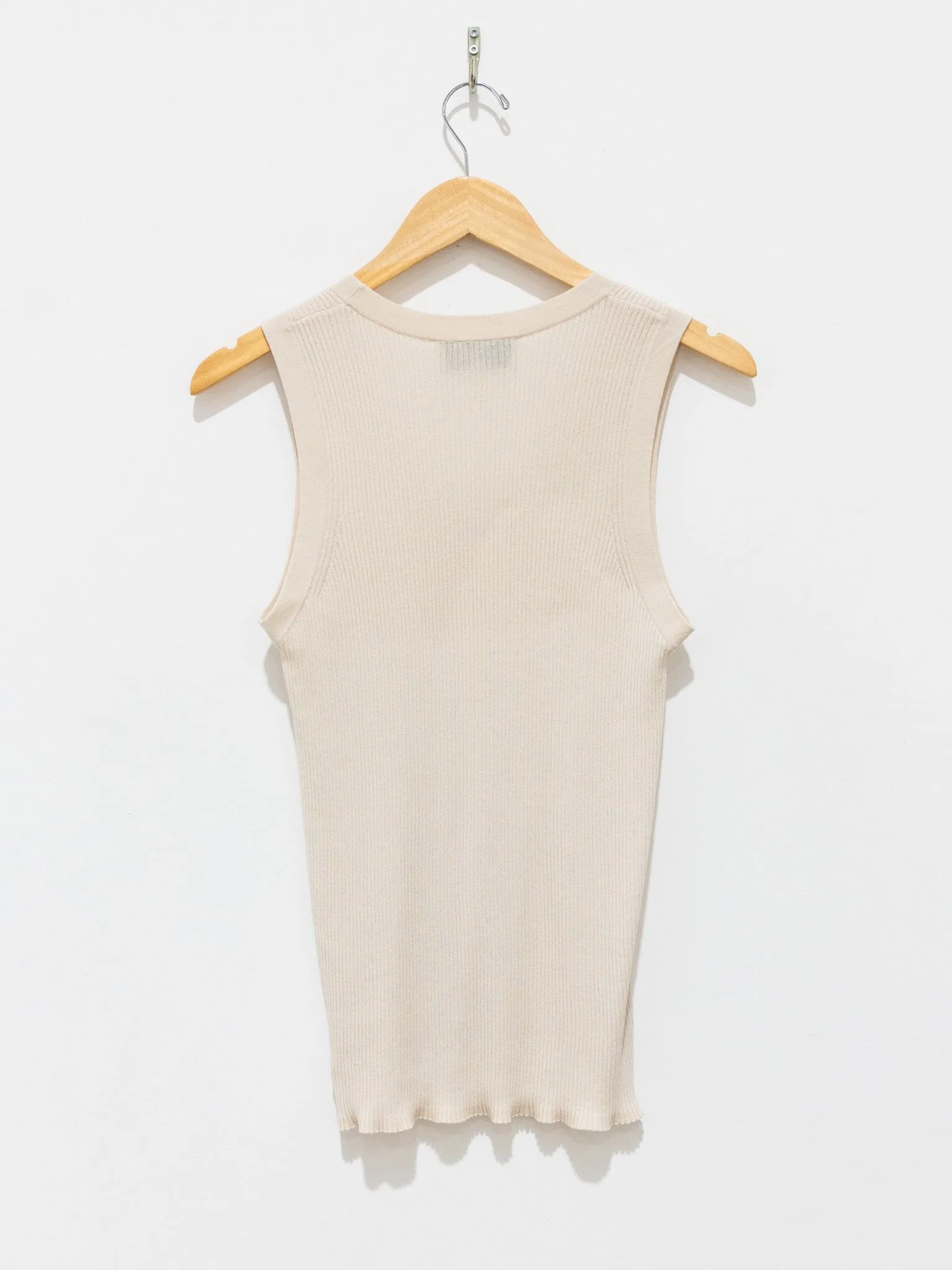 Rakko Fine Crepe Cotton Knit Tank - Oyster